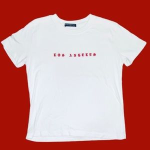 🌟Brandy Melville Los Angeles Red Embroidered Tee